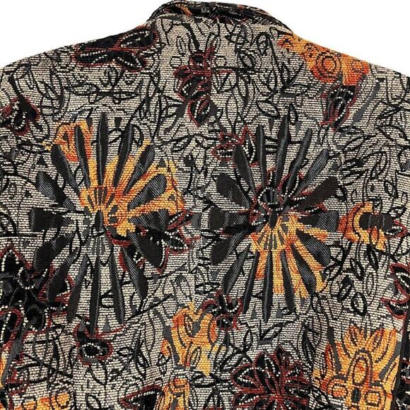 Coldwater Creek Womens Whimsigoth Velvet Floral Suit Jacket Blazer Ribbed sz S - Picture 6 of 16